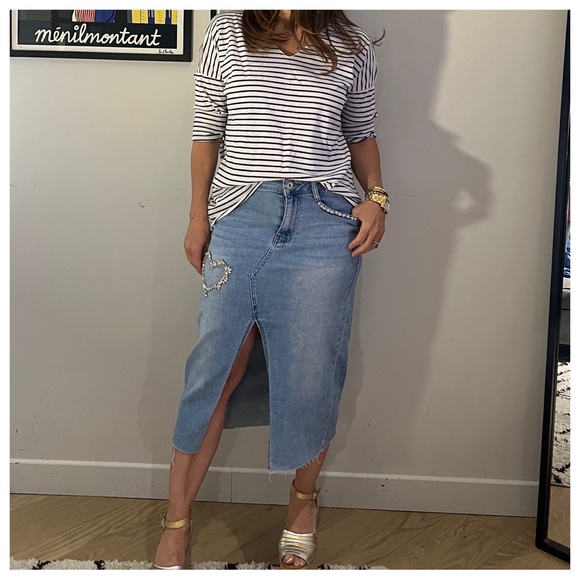 34 PARIS CHIC JEAN SKIRT - Picture 4 of 4